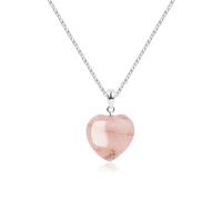 COAI Collier Maille Forçat Pendentif Cœur Quartz Hématoïde Femme