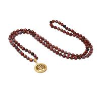 COAI Collier Mala 108 Perles Bouddhiste Agate Portugaise Arbre de Vie Homme Femme