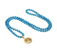 COAI Collier Mala 108 Perles Bouddhiste Apatite Arbre de Vie Homme Femme