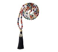 COAI Collier Mala 108 Perles Bouddhistes Nouées Pierres Naturelles Multicolores Unisexe