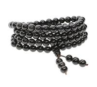 COAI Collier Mala 108 Perles, Chapelet Bouddhiste, Bracelet Obsidienne Noire, 6mm