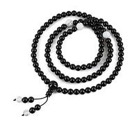 COAI Collier Mala 108 Perles Chapelet Onyx Howlite Inélastique Homme Femme