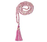 COAI Collier Mala 108 Perles Charm Om 6mm Rhodochrosite Homme Femme
