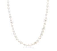 COAI Collier Perle Blanche, Collier Perle de Culture pour Homme Femme, 50+5cm