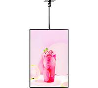 COAKUE Caisson Lumineux LED pour Restaurant, café ou Salon de thé, Panneau d'affichage Lumineux 3D à Cadre Fin, Menu électronique, enseigne pour Magasin de Boissons 50 * 60cm-Vertical