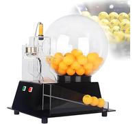 COAKUE Machine à Boules de Bingo électrique, Tambour de tombola, sélecteur de numéros avec 60 Boules, sélection aléatoire, équité et Justice, pour lieux de Divertissement, centres commerciaux Black