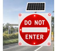 COAKUE Panneau Solaire à LED « Sens Interdit » de 24 po / 30 po 30in-1piece