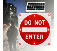 COAKUE Panneau Solaire LED « Sens Interdit » 24in-1piece