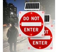COAKUE Panneau Solaire LED « Sens Interdit » 30in-2pieces