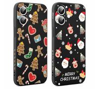 Coalbooliy 2 Pièces Noël Coque pour iPhone 17 Pro 6,3", Étui avec Aesthetic Animé Motif Christmas Silicone Noir Ultra Mince Souple TPU Cover Antichoc Bumper Case Housse, Cerf Arbre Noël Amour