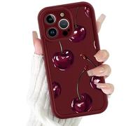 Coalbooliy Handyhülle für Samsung Galaxy A54 5G hülle 6,4”, Aesthetic Kirsche Muster Design Rot Matte Cute Mädchen Frauen Schutzhülle Silikon Dünn TPU Case Stoßfest Kameraschutz Bumper Cover, 02