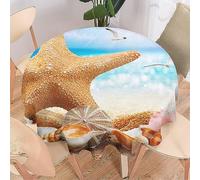COALHO Étoile de mer sur le thème de la plage, lavable en machine, décoration de table intérieure et extérieure, impression sur le thème de l'océan naturel, étoile de mer, coquillages, mouette,