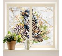 COALHO Lot de 2 films de protection pour fenêtre abstraits - Motif zèbre - Protection statique - 45 x 60 cm (l x L)