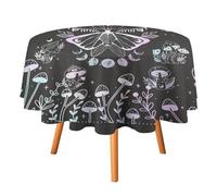 COALHO Nappe ronde vintage gothique papillon champignon nappe de table ronde polyester abstrait forêt galaxie planète étoile impression nappe circulaire pour cuisine dîner - 177,8 cm