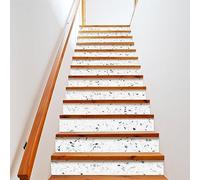 COALHO Rustique Ferme Terrazzo Imprimée Autocollants Art Autocollants Art Stickers Escalier Décorations Abstrait Art Moderne Marbre Décoration Maison 100 cm x 18 cm x 1 Set