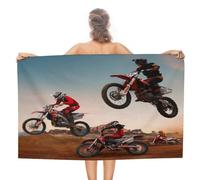 COALHO Serviette de plage extra large pour chambre de garçons et filles, style moderne, sports extrêmes, motocross, motocycliste, pour adultes, natation, sport, salle de sport, hôtel, piscine - 130 x