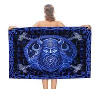 COALHO Serviettes de plage abstraites surdimensionnées légères et extra larges - Motif mythologie nordique - Galaxie - Pour sauna, plage, salle de sport - 80 x 130 cm (l x L)