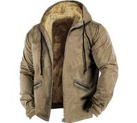 COALHO Wnter Warm Jackets for Men Fleece Warm Full Zip Up Windproof Outwear Solid Casual Pullover Casual Jackets with Pockets (Shape-A,L)