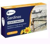 Coaliment Sardines à l'Huile de Tournesol, Pack de 3 Boîtes de 88g, Poids Égoutté, Classique et Économique