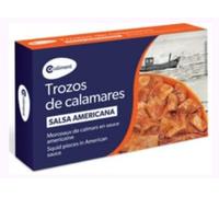 Coaliment Trozos de Calamares à la Salsa Americana, Pack de 3 Boîtes de 72g, Sauce Tomate Épicée pour Pâtes