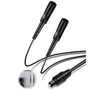 coalwop Cable Optique Audio Numérique Toslink 1 Entrée Vers 2 Sorties, Câble Audio Optique pour Home Cinéma, Lecteur DVD, Téléviseur, 0,3 m (1 Mâle Vers 2 Femelles)