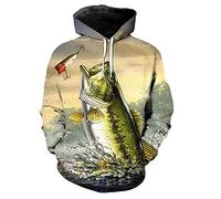 COAOBO Pull À Capuche Unisexe 3D pour Enfant,Filles Garçons À Capuche Pêche Impression 3D Enfants Sweats Unisexe Poches Pull À Capuche pour Enfants 4-16Y-140Cm