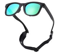 COASION Lunettes de soleil polarisées pour bébé - Protection UV400 - Cadre en silicone avec lunettes de soleil pour bébé de 0 à 24 mois, C1 miroir noir/vert, S