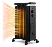 Coast Coast radiateur à huile avec roulettes - 3 niveaux de chauffage jusqu'à 1500 W - 43,5 x 26,5 x 68,5 cm - Noir