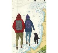 Coast Path Cornwall notebook journal - coastal nautical designs sewn onto old sea charts maps | 120 lined pages