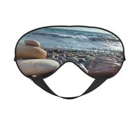 Coast Rock Masque de sommeil double face en soie, masque pour les yeux bloquant la lumière réglable pour voyage, homme et femme, bandeau doux et confortable, 20 x 10 cm