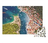 Coastal Beach Puzzles 1000Pièces Recyclé Matériau Aerial View Puzzles for Elderly Puzzle Jeu Accessoires Intéressant Famille Jeu Accessoires for Adultees 52x38cm/1000pcs