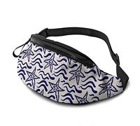 Coastal Blue Sea Star Sac Banane avec Ceinture Réglable Sling Pocket Bandoulière de Poitrine pour Voyage Randonnée Cyclisme Course à Pied
