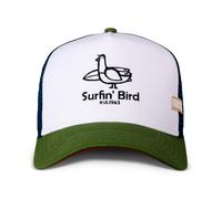 Coastal Surfin' Bird Blanc Vert Olive Casquette de Camionneur Ajustable