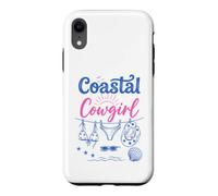 Coastal Cowgirl Bachelorette Summer Cowboy Hat Blue Beach Coque pour iPhone XR