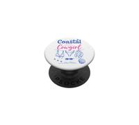 Coastal Cowgirl Bachelorette Summer Cowboy Hat Blue Beach PopSockets PopGrip Adhésif