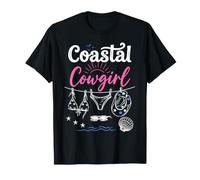Coastal Cowgirl Summer Bachelorette Cowboy Hat Beach Blue T-Shirt