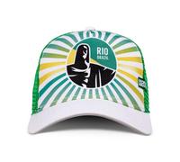 Coastal Hft Camionneur Casquette Rio Brésil Blanc/Vert Chapeau de Maille Jesus