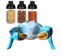 Coastal Kitchen Decor - Funny Blue Crab Resin Salt Shaker Holder for Table Display | Beach Style Accent Figurine, Decorative Countertop Organizer for Dining Room Farmhouse Restaurant Use