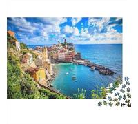 Coastal Landscape Jigsaw Jigsaw Puzzle 1000 Piècess Recycled Material Cinque Terre Jigsaw Puzzles for Garçons et Filles Ages 6 Years Up Défi de Jeu Éducatif Parent Child Toy 38x26cm/1000pcs