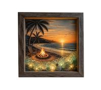 Coastal Lighthouses Sea Glass ShadowBox Night Lights -ShadowBox With Light