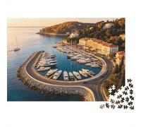 Coastal Marina Puzzle 1000 Pièces Papier Recyclable Harbor Sunset Adult Jigsaws Accessoires de Jeu de Soirée Developing Boy & Girl‘s Intelligence Educational 70x50cm/1000 Pièces