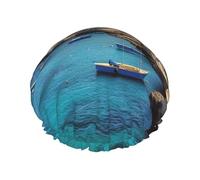 Coastal of Malta Bonnet de douche réutilisable et imperméable pour homme et femme Bande élastique Double couche Lavable Pour toutes les coiffures Facile à transporter