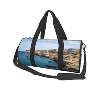 Coastal of Malta - Sac de sport léger pour homme et femme - Sac de voyage en toile - Sac de sport léger - Noir - Taille unique, Noir , Taille unique