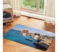 Coastal of Malta Tapis de nourriture pour chien, tapis d'alimentation absorbant pour gamelles d'eau et de nourriture - Tapis de placement antidérapant pour sols - Imperméable - Séchage rapide - Pour