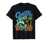 Coastal Soul Ocean Wave Palmiers Tropical Sunset Citation T-Shirt