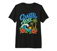 Coastal Soul Ocean Wave Palmiers Tropical Sunset Citation T-Shirt Haut de Gamme