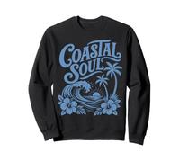 Coastal Soul Vintage Tropical Wave Sunset Palm Aloha Beach Sweatshirt