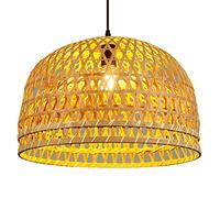 Coastal Style Basket Creative Hanging Light Bamboo Art Woven Pendant Lamp Antique Creative Industrial Chandelier Teahouse Decor Ceiling Lighting Fixture for Living Room Kitchen Hallway