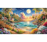 Coastal-Villa-with-Pool-and-Blue-shutters Puzzle 1000 pièces Papier recy xtremement Difficile Jeu Stimulant pour Femmes et Hommes à des Fins de Relaxation 70x50/1000 pièces