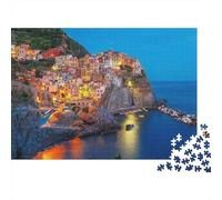 Coastal Village Lights 1000 Teile Puzzle 1000 Teile Hochwertiger Karton Für Gruppen Brain Training Stressabbau Entspannung Partyspiel Familienaktivität 70x50cm/1000pcs